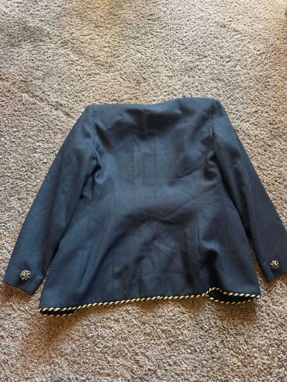 Christian Dior Black Gold Rope-Trimmed Blazer